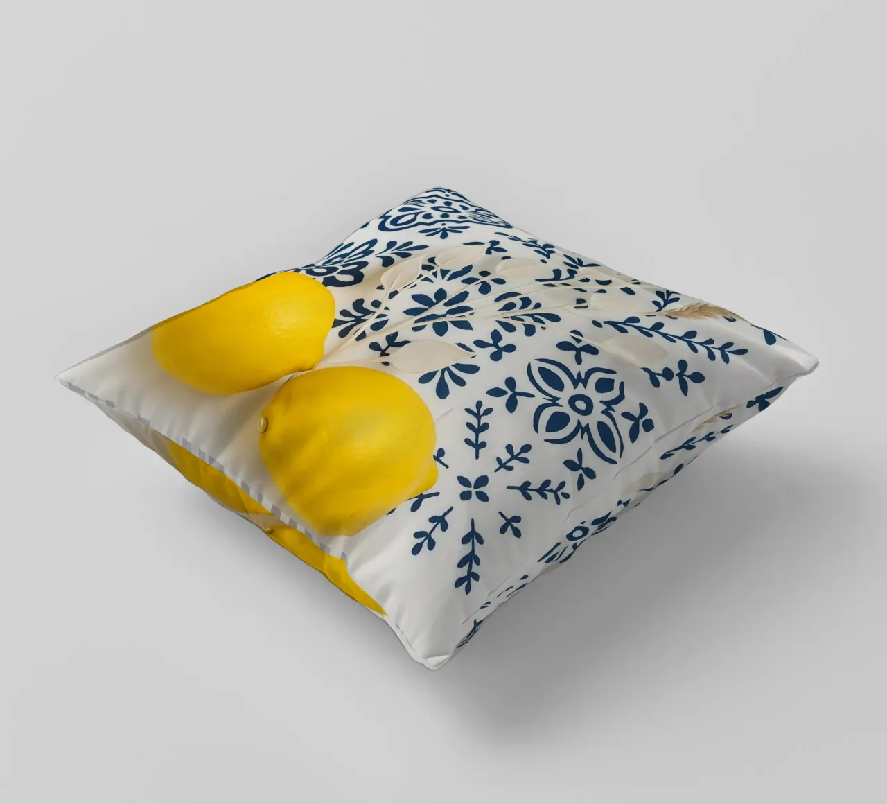 Piastrelle mediterranee e design al limone cuscino da Casa Calm