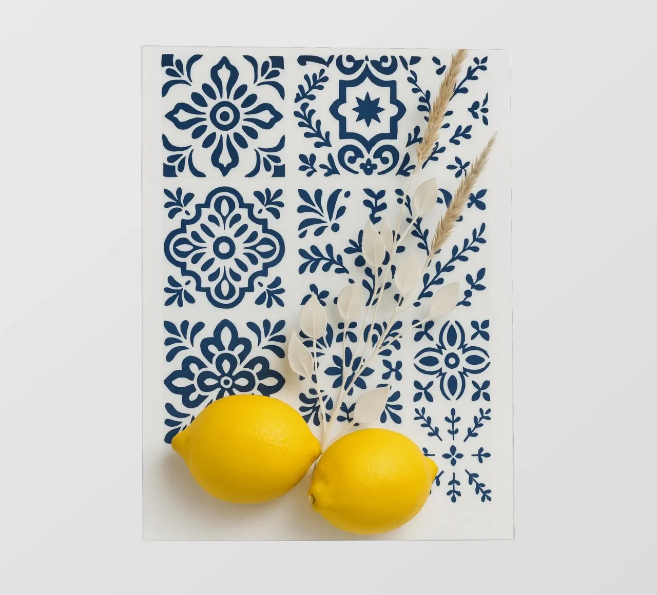 Piastrelle mediterranee e design al limone telo in pvc da Casa Calm