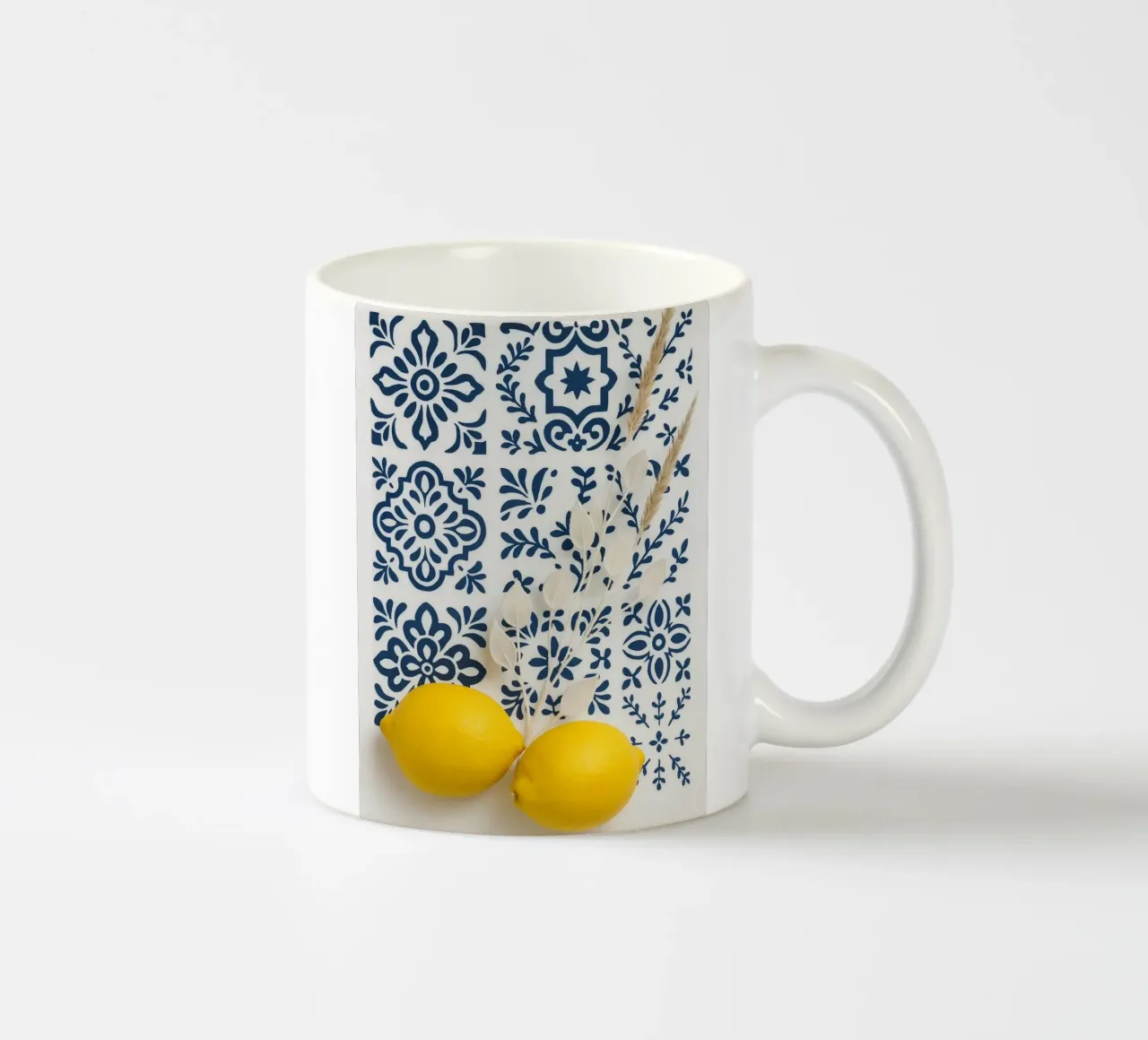 Piastrelle mediterranee e design al limone tazza in ceramica da Casa Calm