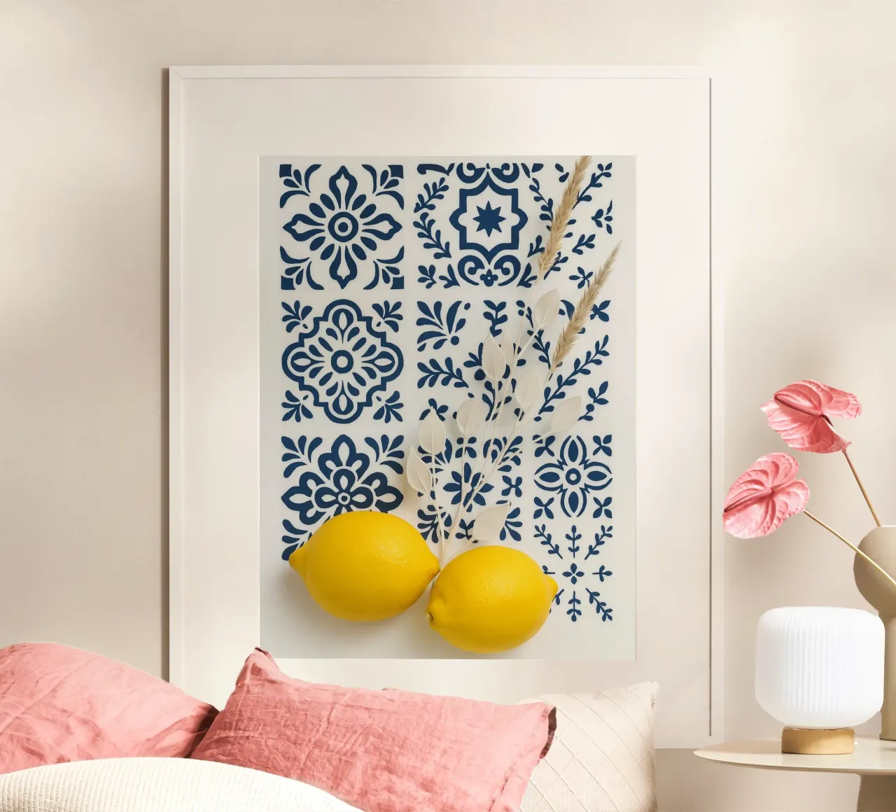 Piastrelle mediterranee e design al limone carta hahnemühle da Casa Calm