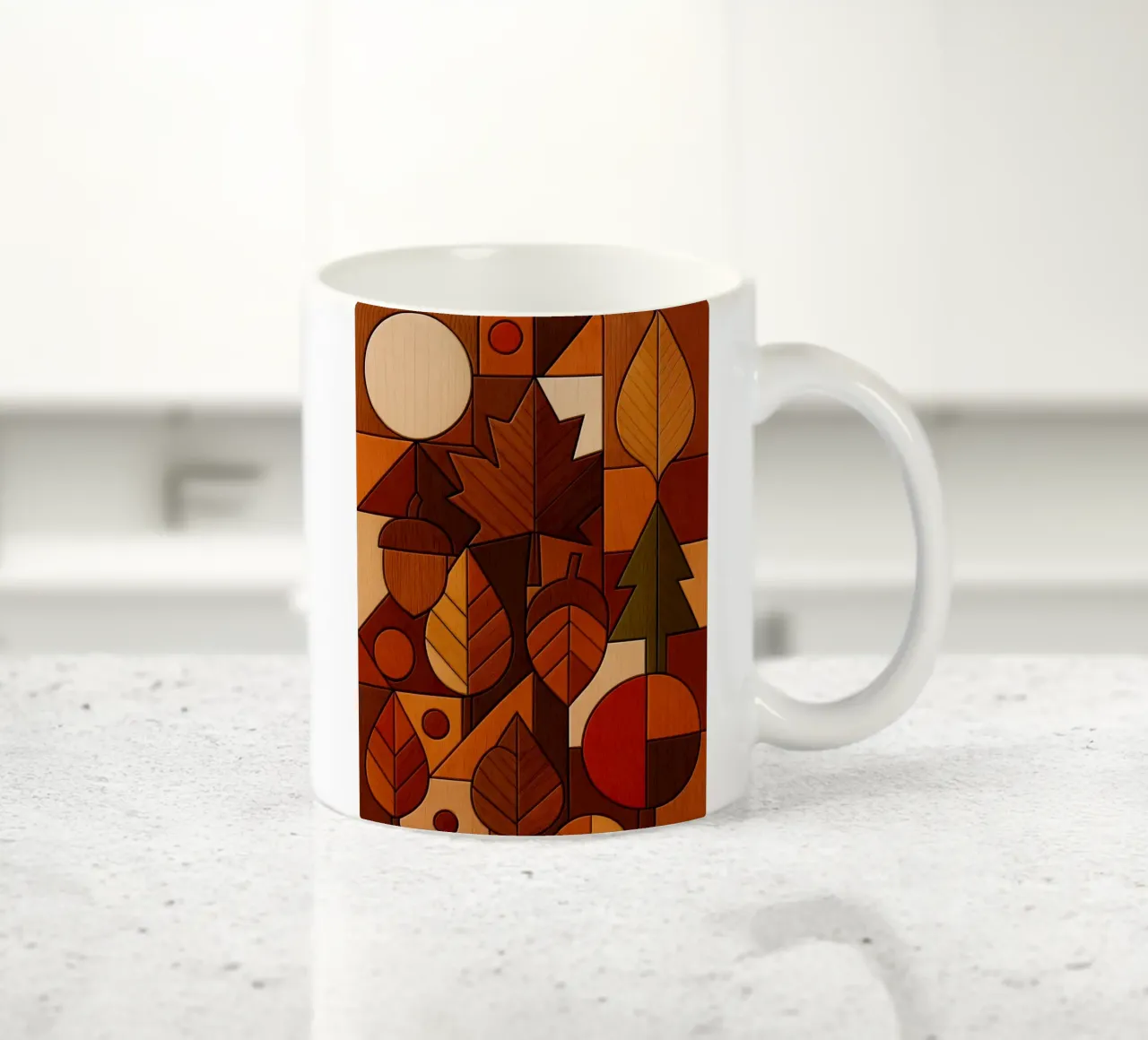 Stile astratto autunno legno tazza in ceramica da ARTOMATIC
