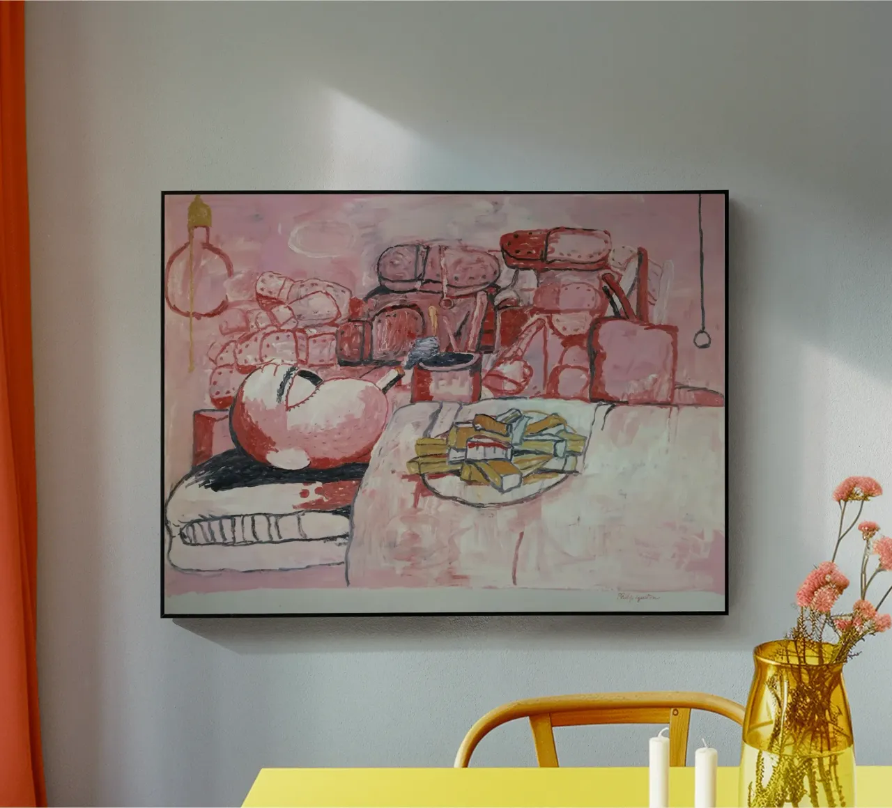 Philip Guston Pintar Fumar Comer metacrilato de Riley Art Studio