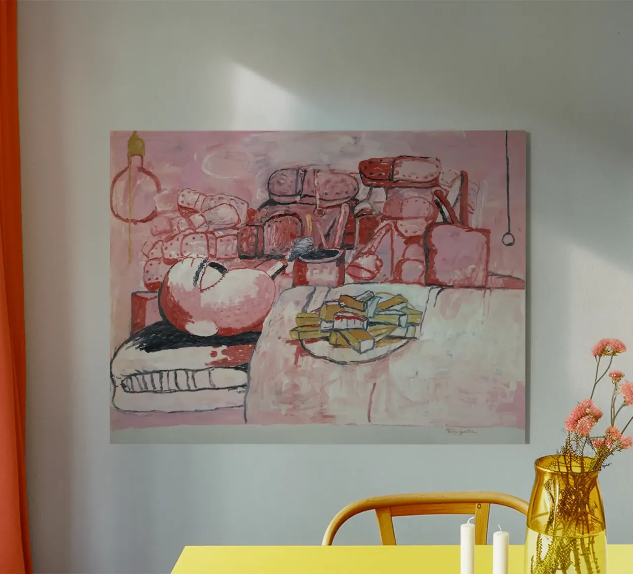 Philip Guston Pintar Fumar Comer metacrilato de Riley Art Studio