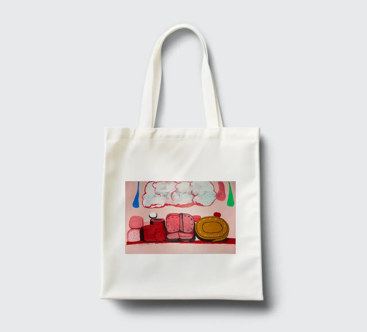 Philip Guston Nuvola di pioggia borsa in juta da Riley Art Studio