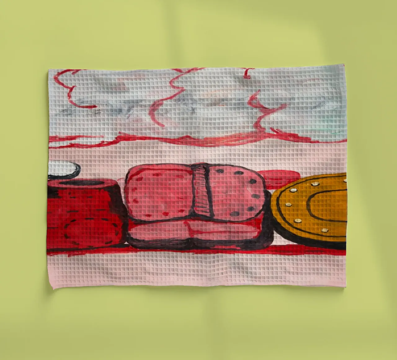 Philip Guston Nuvola di pioggia canovaccio da cucina da Riley Art Studio