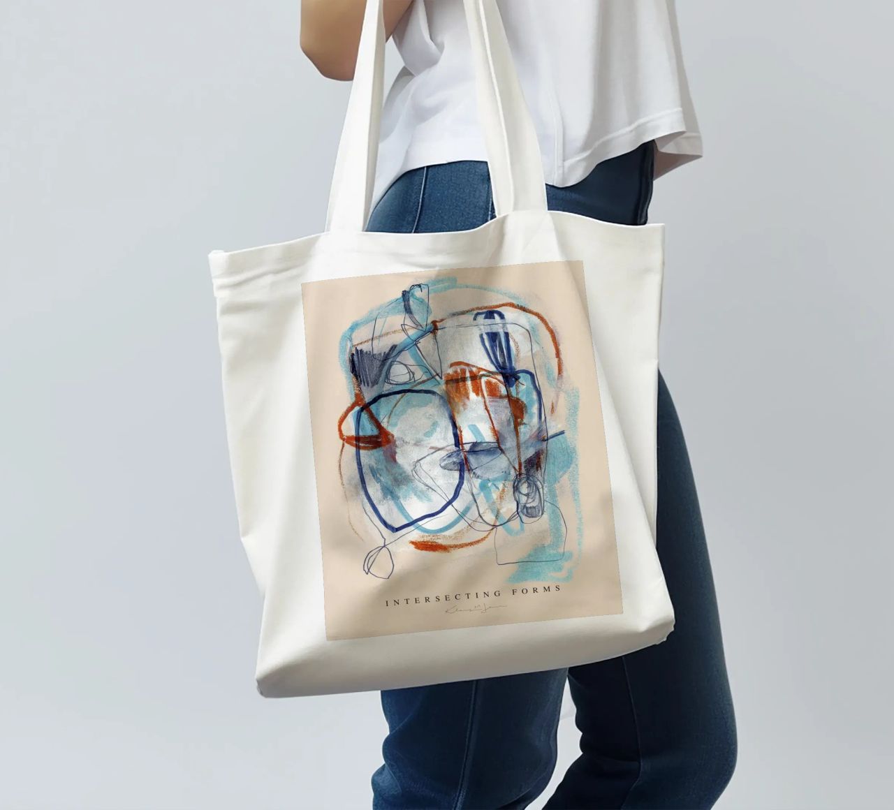 Intersecting Forms borsa in juta da Klaus with K