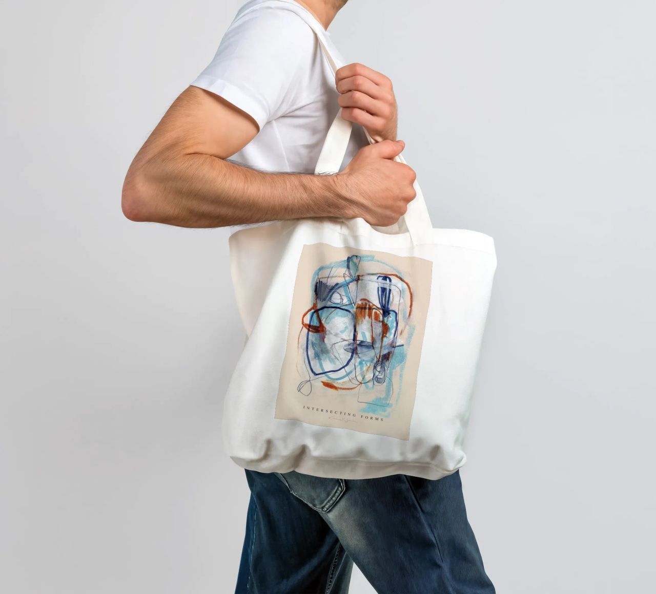 Intersecting Forms borsa in juta da Klaus with K