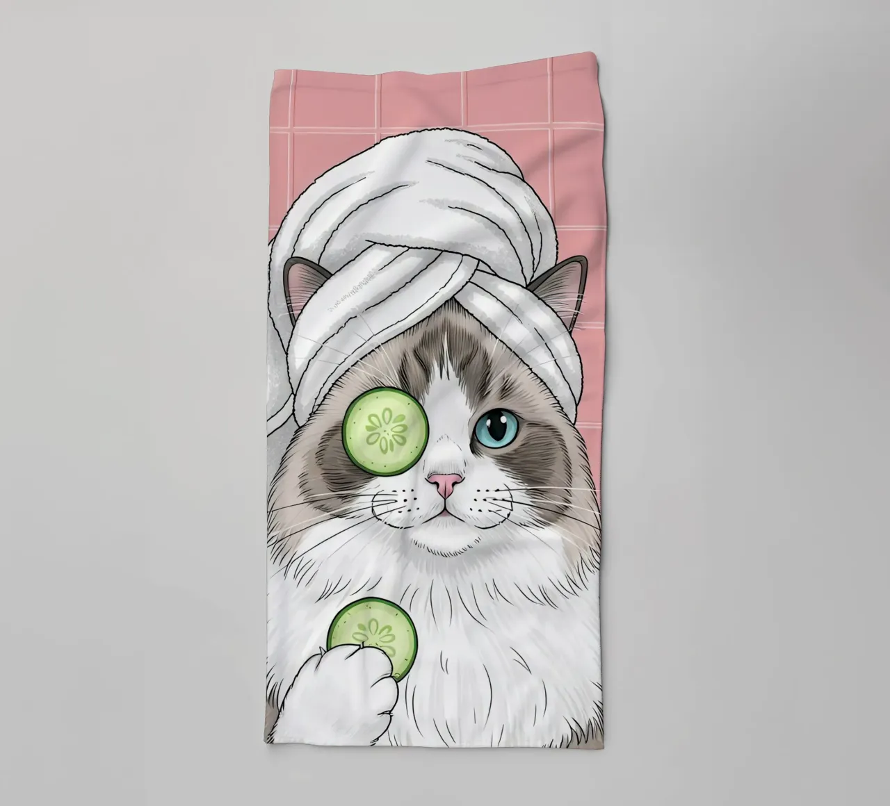 Spa Day Cat Illustration asciugamano da bagno da Attaboy Dsgn