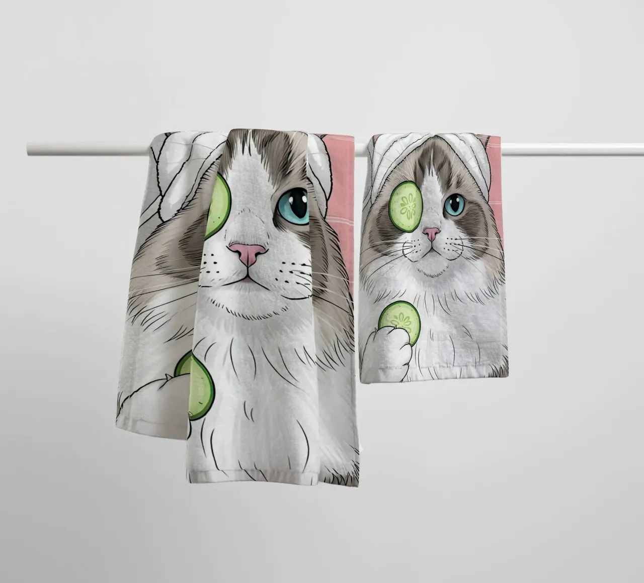Spa Day Cat Illustration asciugamano da bagno da Attaboy Dsgn