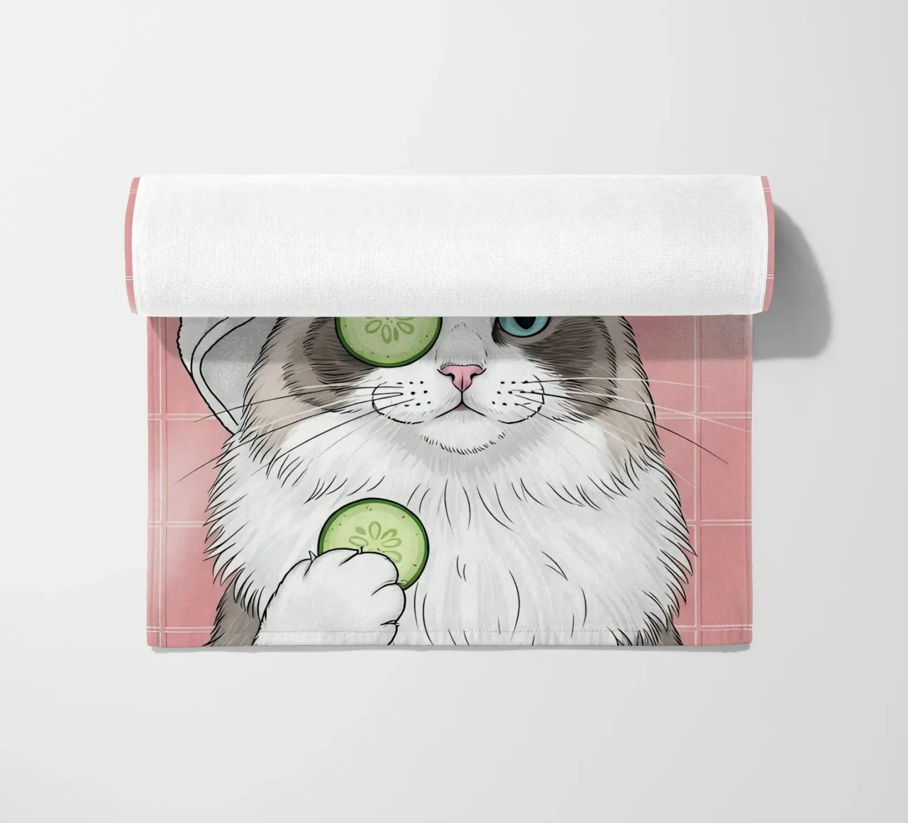 Spa Day Cat Illustration telo mare da Attaboy Dsgn