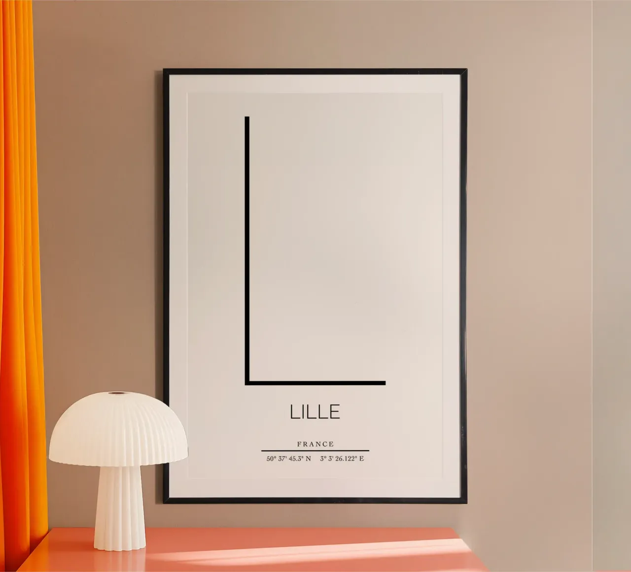 LILLE - blanc poster con telaio in legno da CityLights