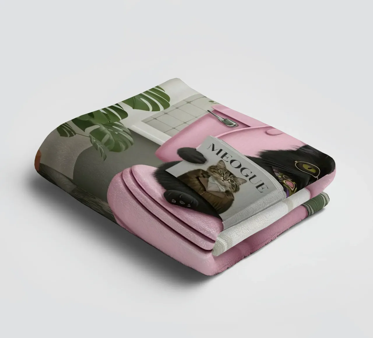 Cat Reading Magazine on Toilet asciugamano da bagno da Attaboy Dsgn