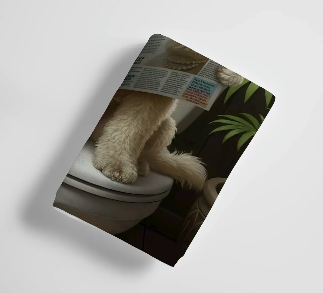 Dog Reading Magazine on Toilet asciugamano da bagno da Attaboy Dsgn
