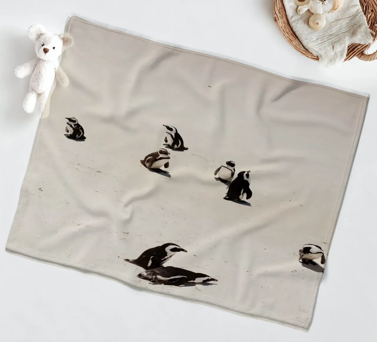 Pinguïns in Zuid-Afrika (Kaapstad) fleecedeken van Simon Koy