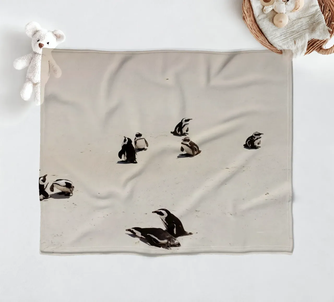 Pinguïns in Zuid-Afrika (Kaapstad) fleecedeken van Simon Koy