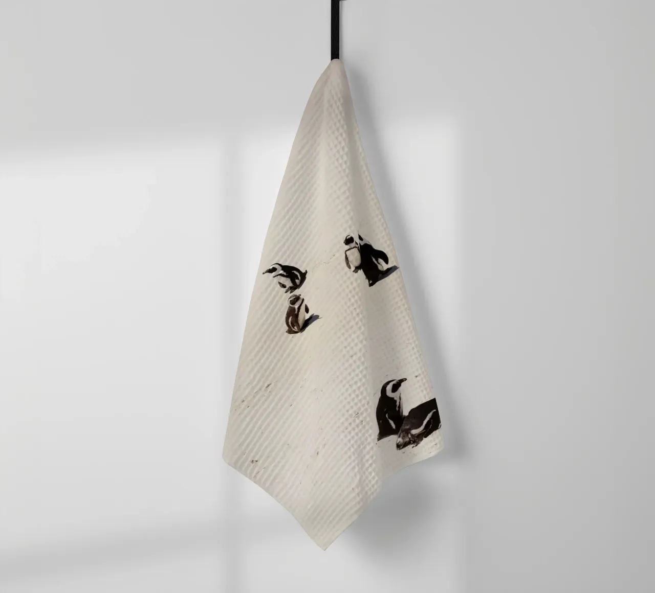 Pinguïns in Zuid-Afrika (Kaapstad) theedoek van Simon Koy