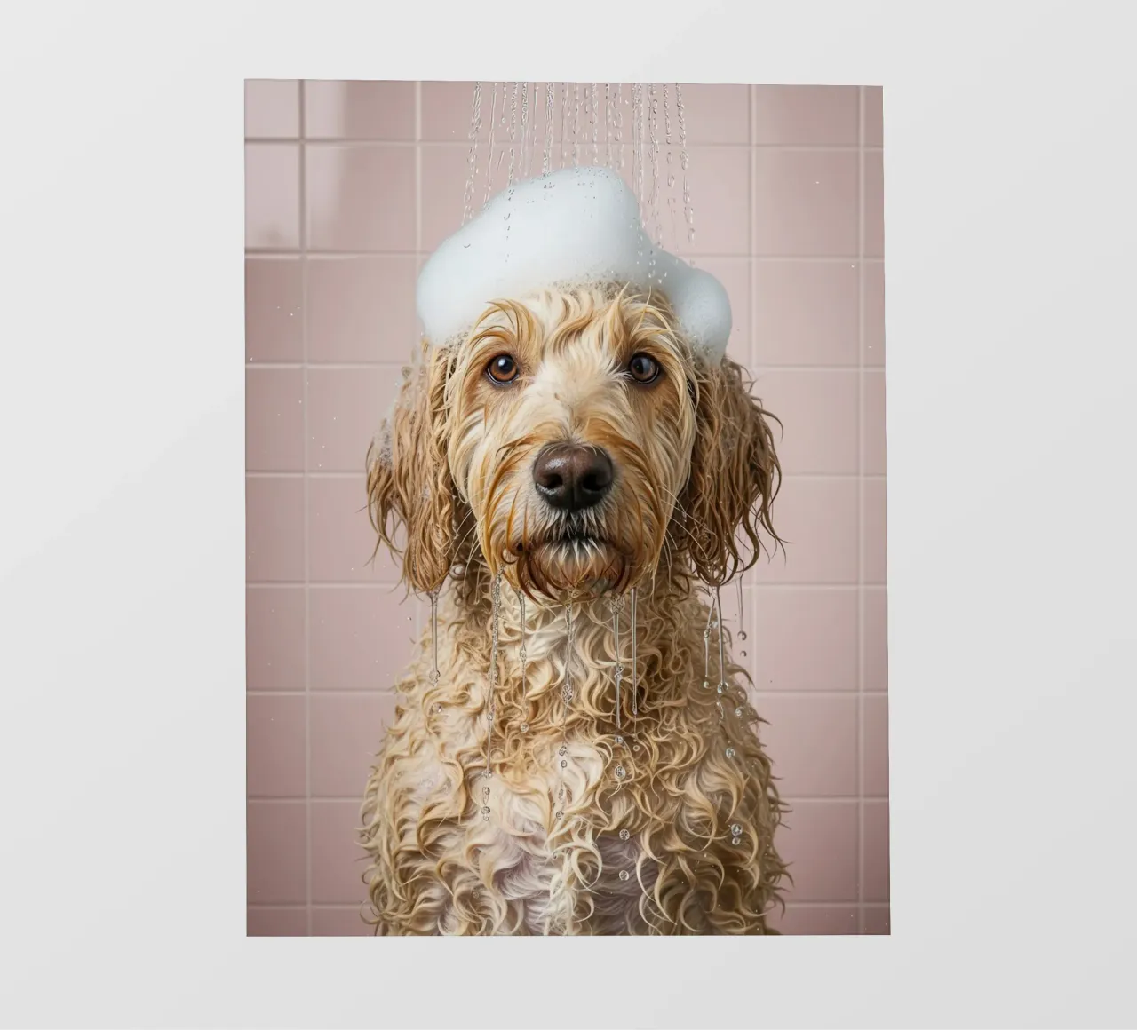 Wet Dog Taking Shower pellicola backlit da Attaboy Dsgn