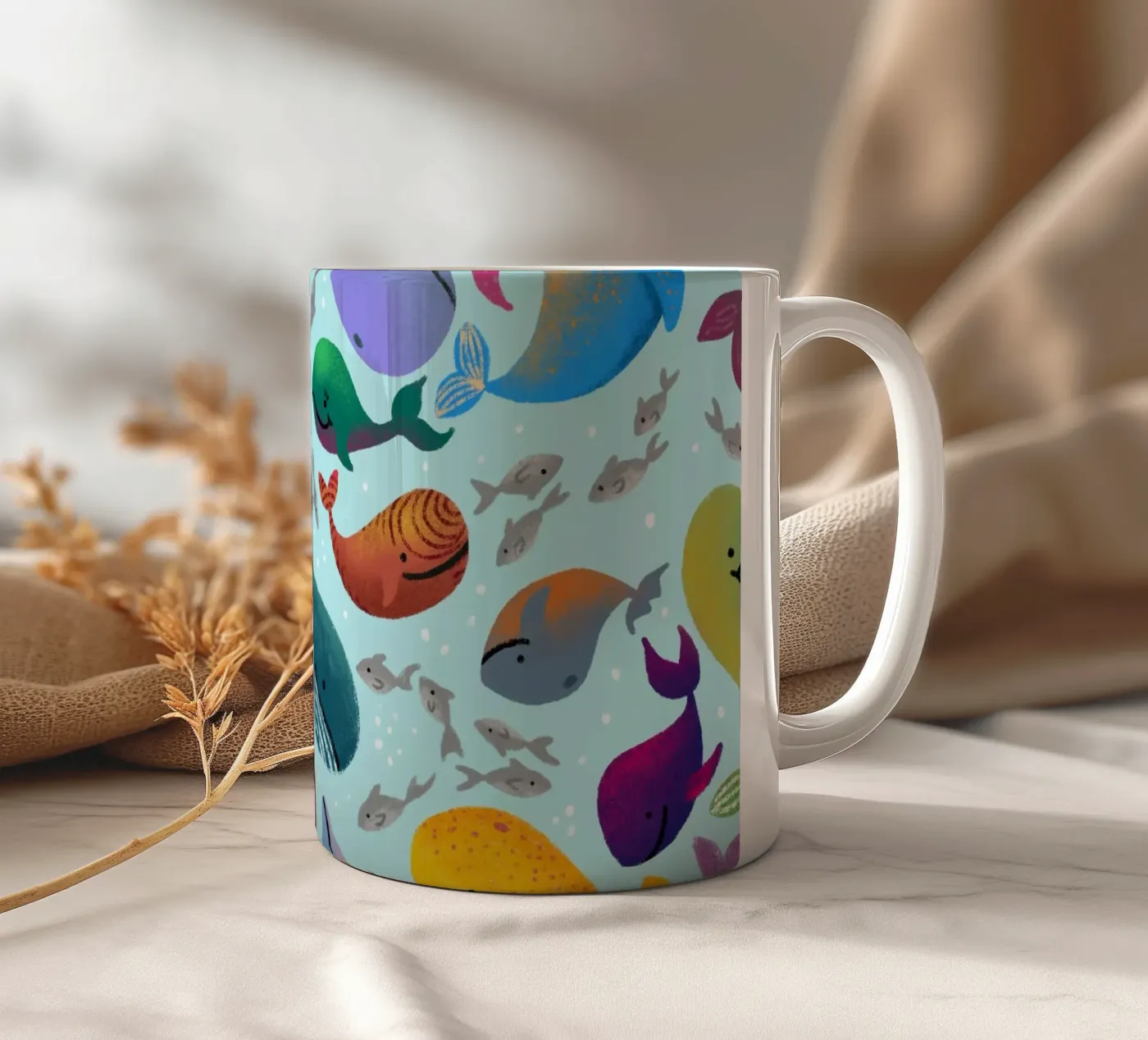 Wale ceramic mug by miriamkross