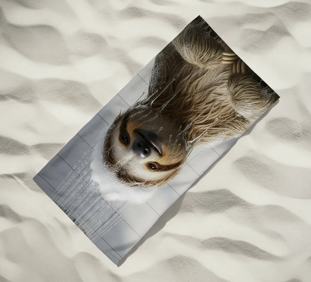Sloth Taking Shower telo mare da Attaboy Dsgn