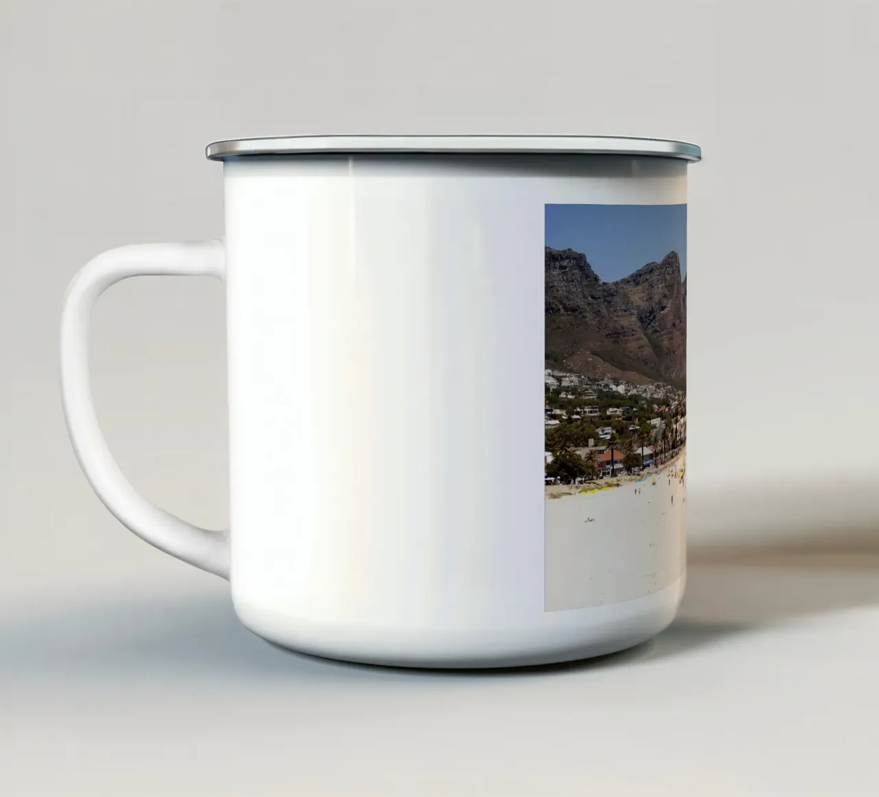 Kaapstad, Zuid-Afrika emaille mok van Simon Koy
