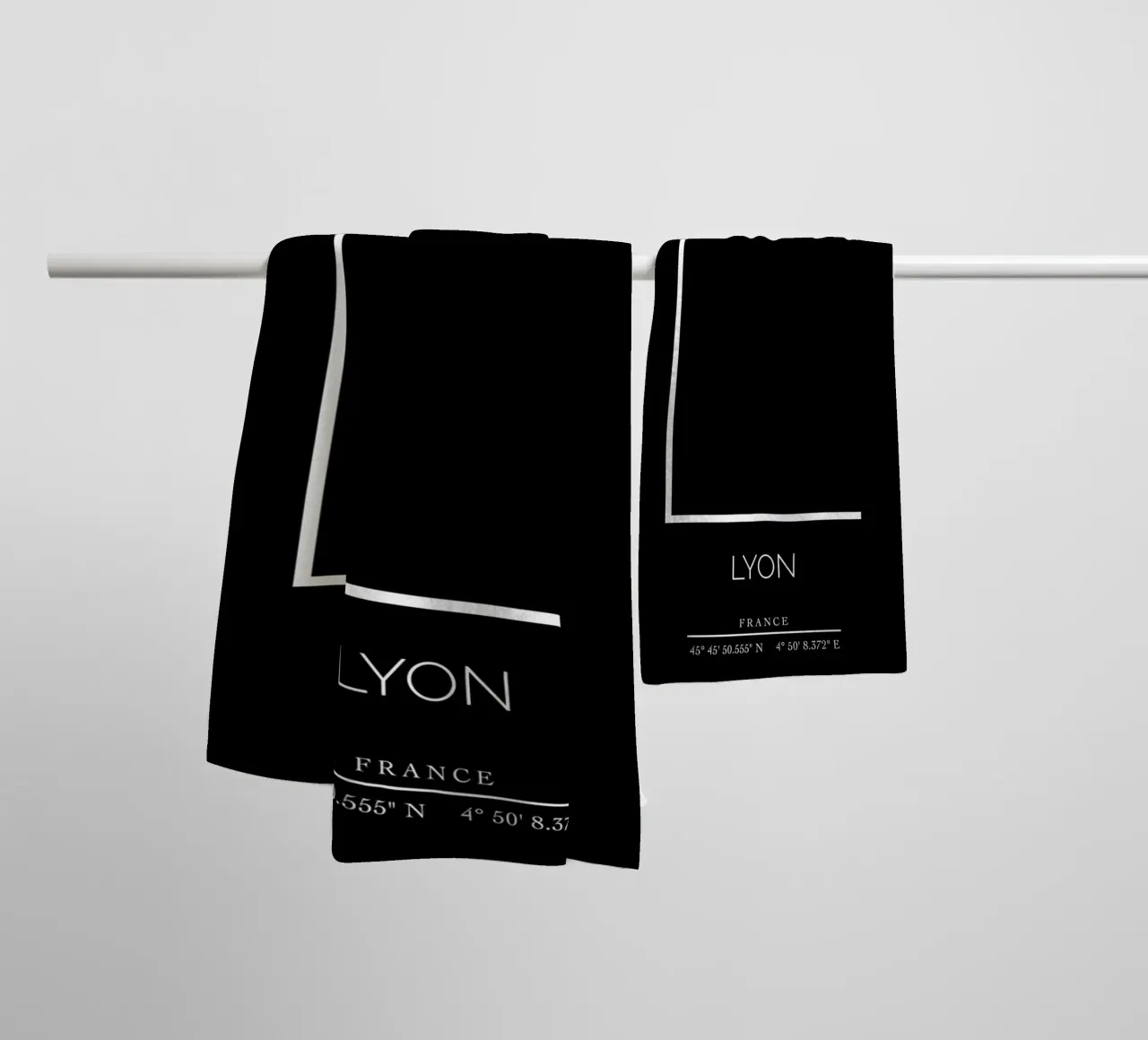 LYON - noir asciugamano da bagno da CityLights