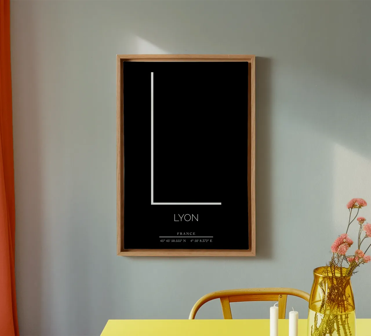 LYON - noir tela con Cornice a cassetta da CityLights