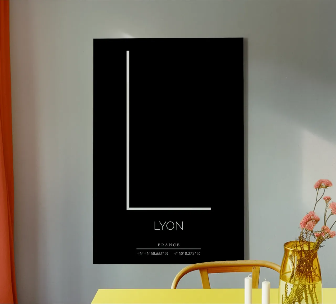 LYON - noir tela con Cornice a cassetta da CityLights