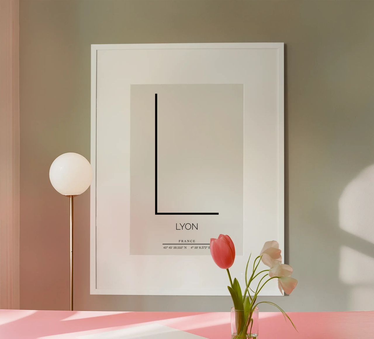 LYON - blanc Poster von CityLights