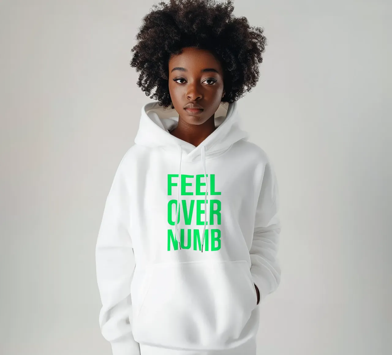 OVER Series- bold letters, brave values (5 colors) sudadera con capucha de FRICKE DESIGN