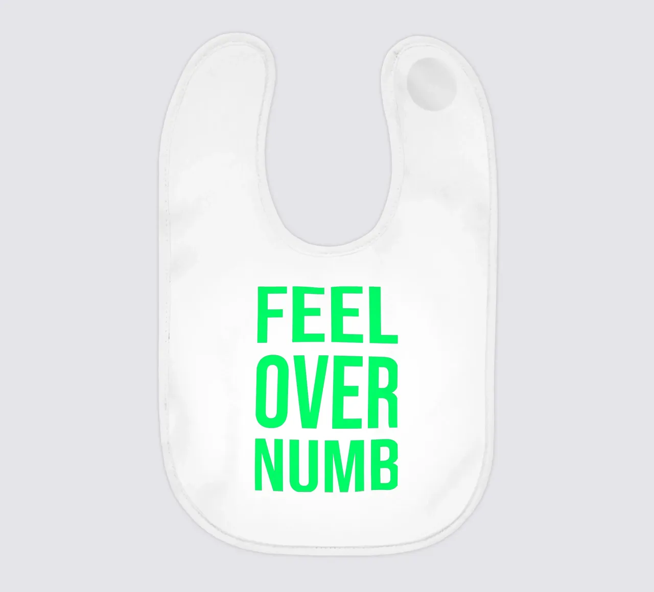 OVER Series- bold letters, brave values (5 colors) bavaglino da FRICKE DESIGN