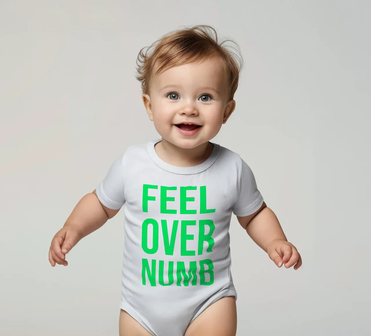 OVER Series- bold letters, brave values (5 colors) body neonato maniche corte da FRICKE DESIGN