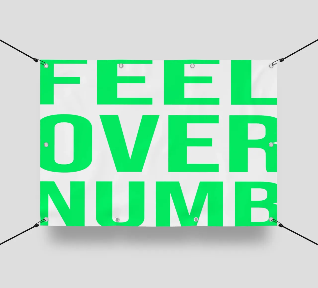 OVER Series- bold letters, brave values (5 colors) telo in pvc da FRICKE DESIGN