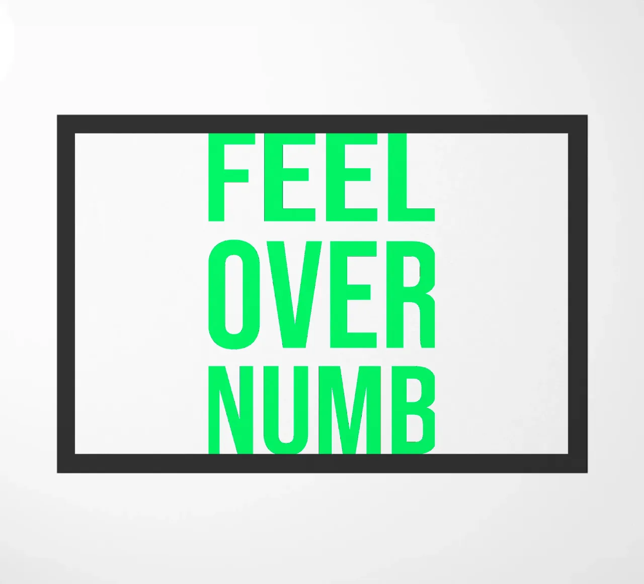 OVER Series- bold letters, brave values (5 colors) zerbino da FRICKE DESIGN