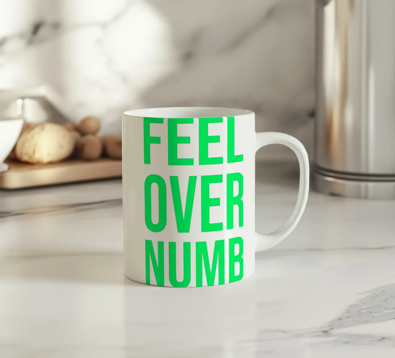 OVER Series- bold letters, brave values (5 colors) tazza in ceramica da FRICKE DESIGN
