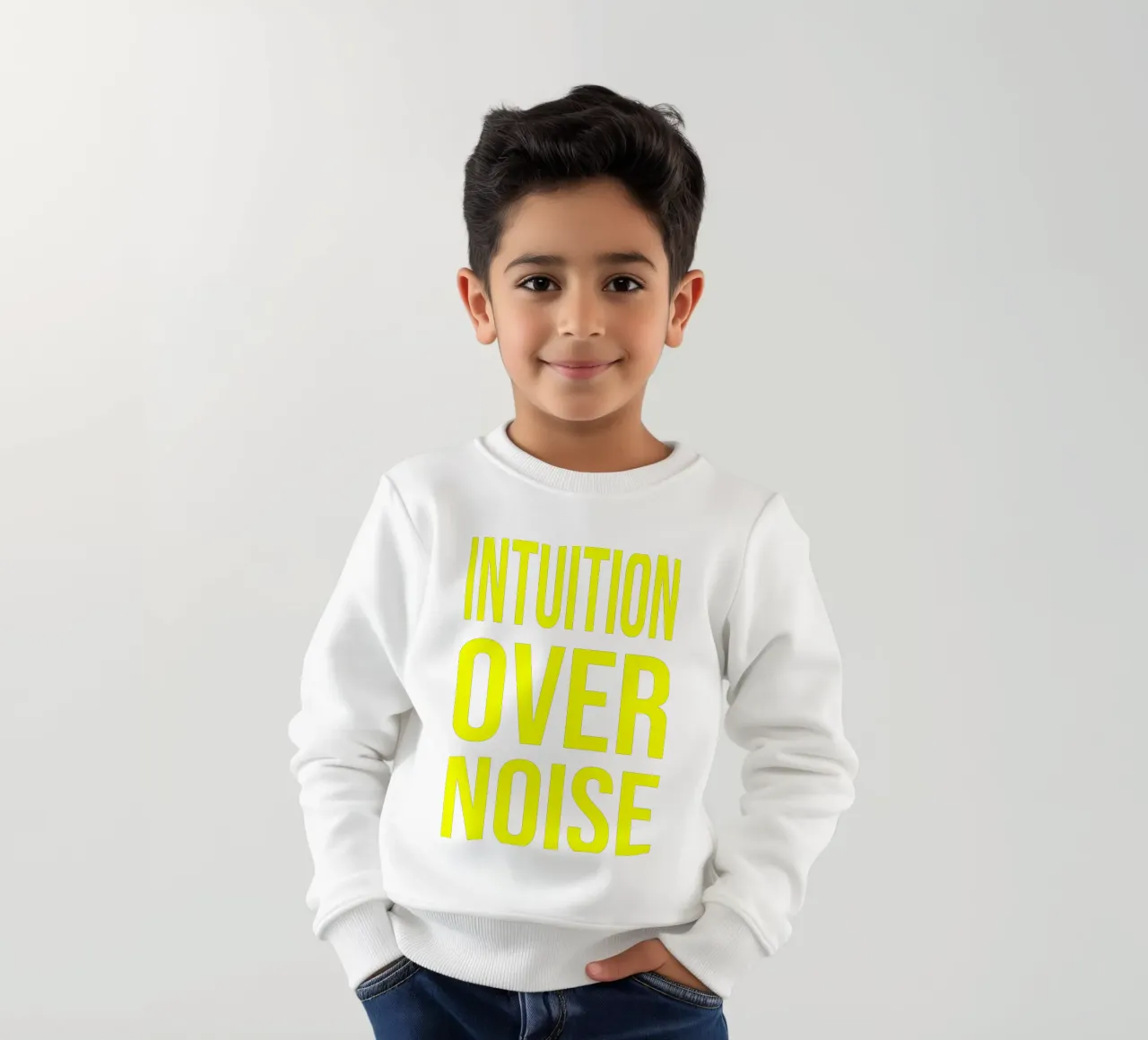 OVER Series- bold letters, brave values (5 colors) felpa bambino da FRICKE DESIGN