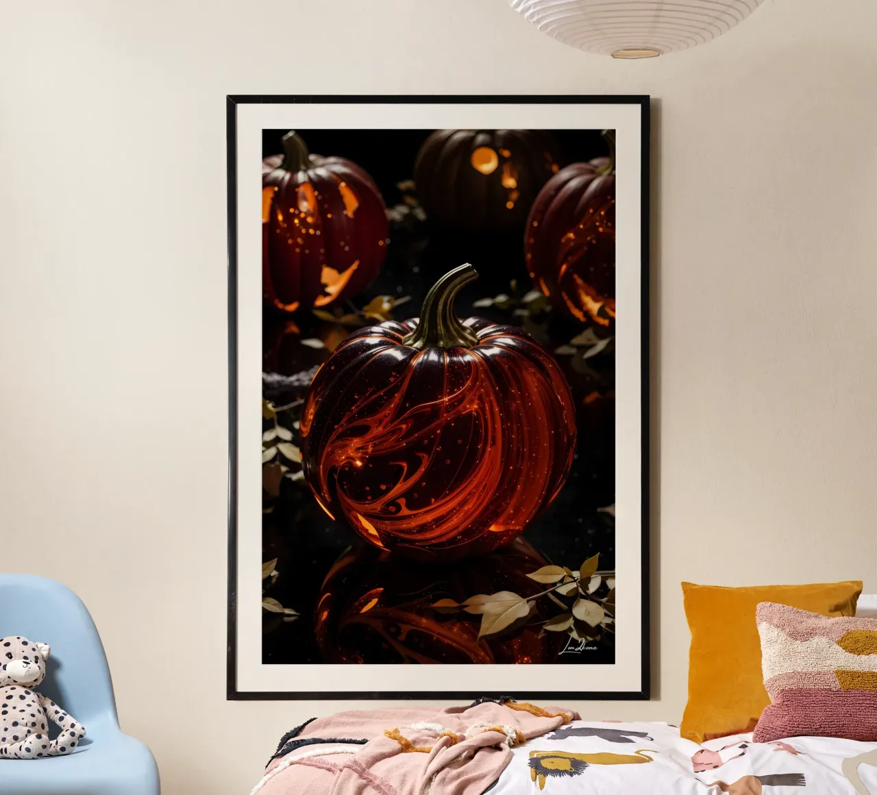 Zucche rosse moderne carta hahnemühle da LM2KONE
