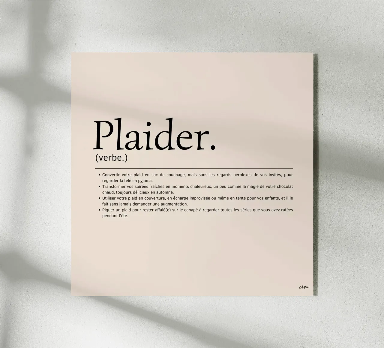 définition : plaider plexiglass da cim_art