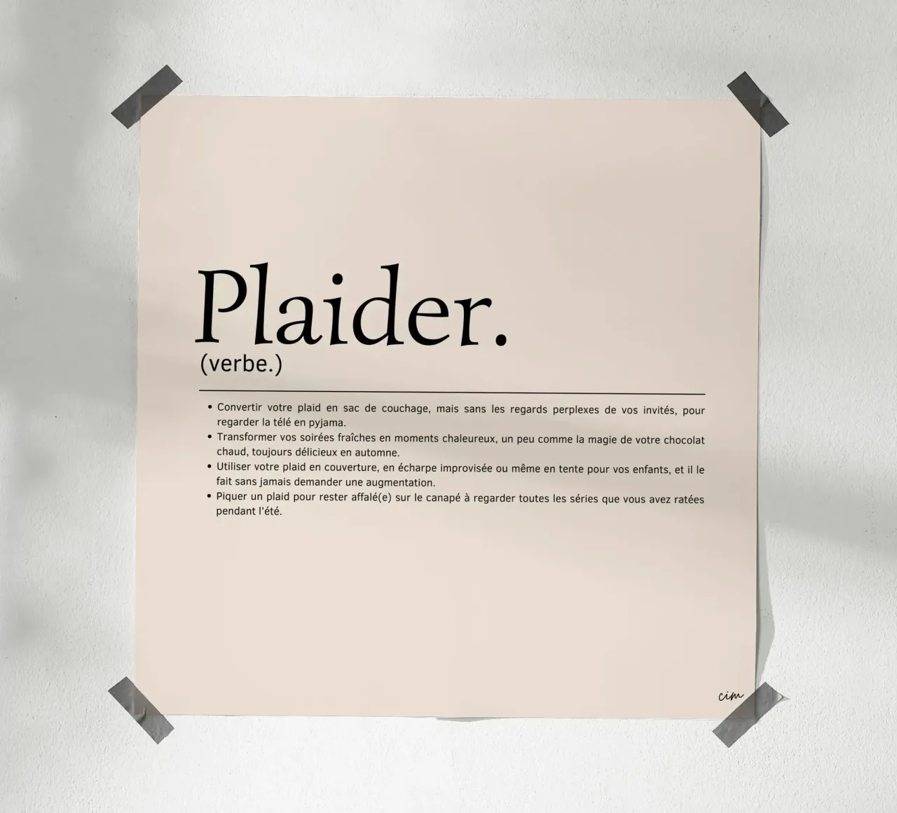 définition : plaider poster da cim_art