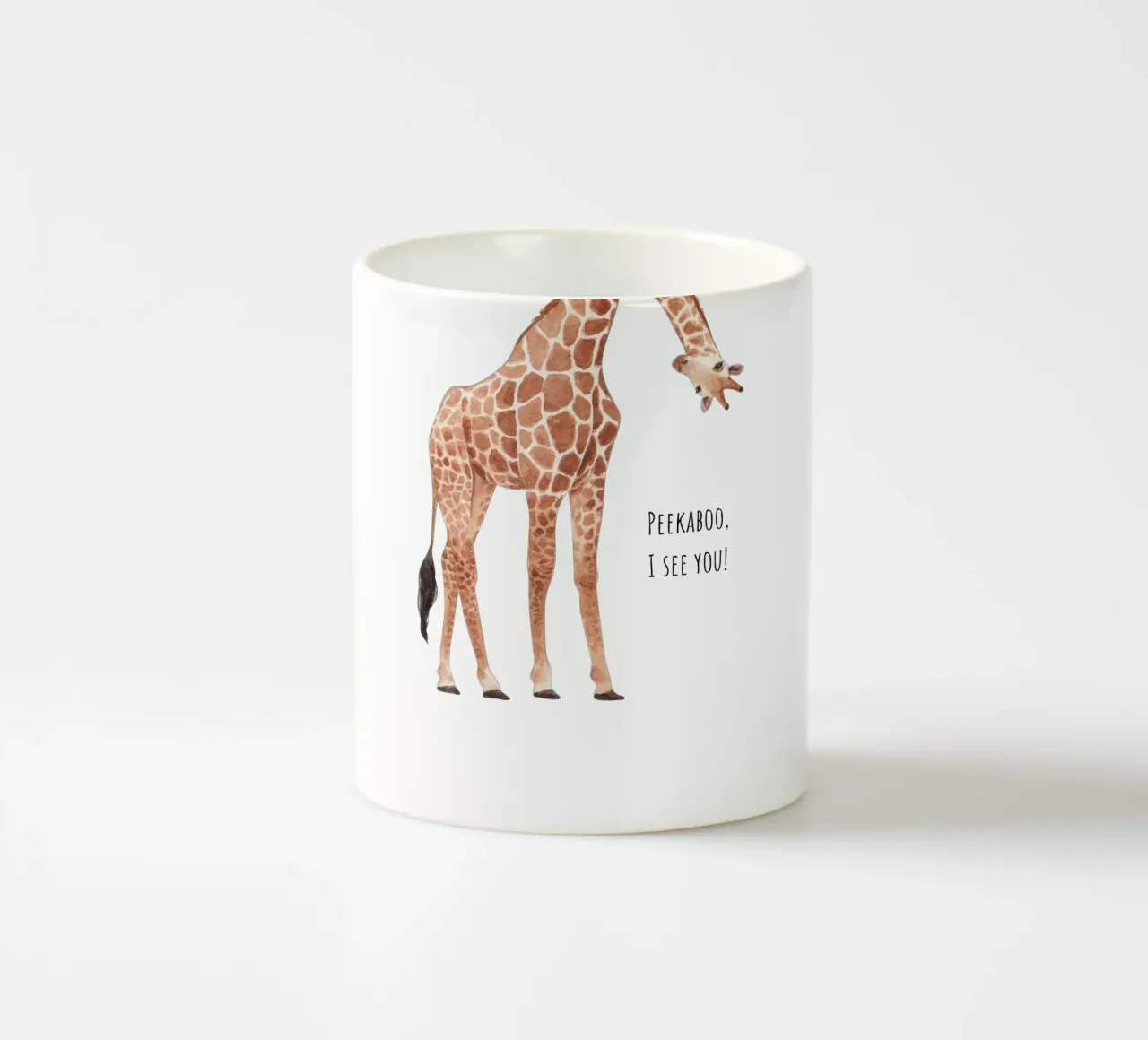 Peekaboo, ti vedo! tazza in ceramica da Doodle Dreams Art