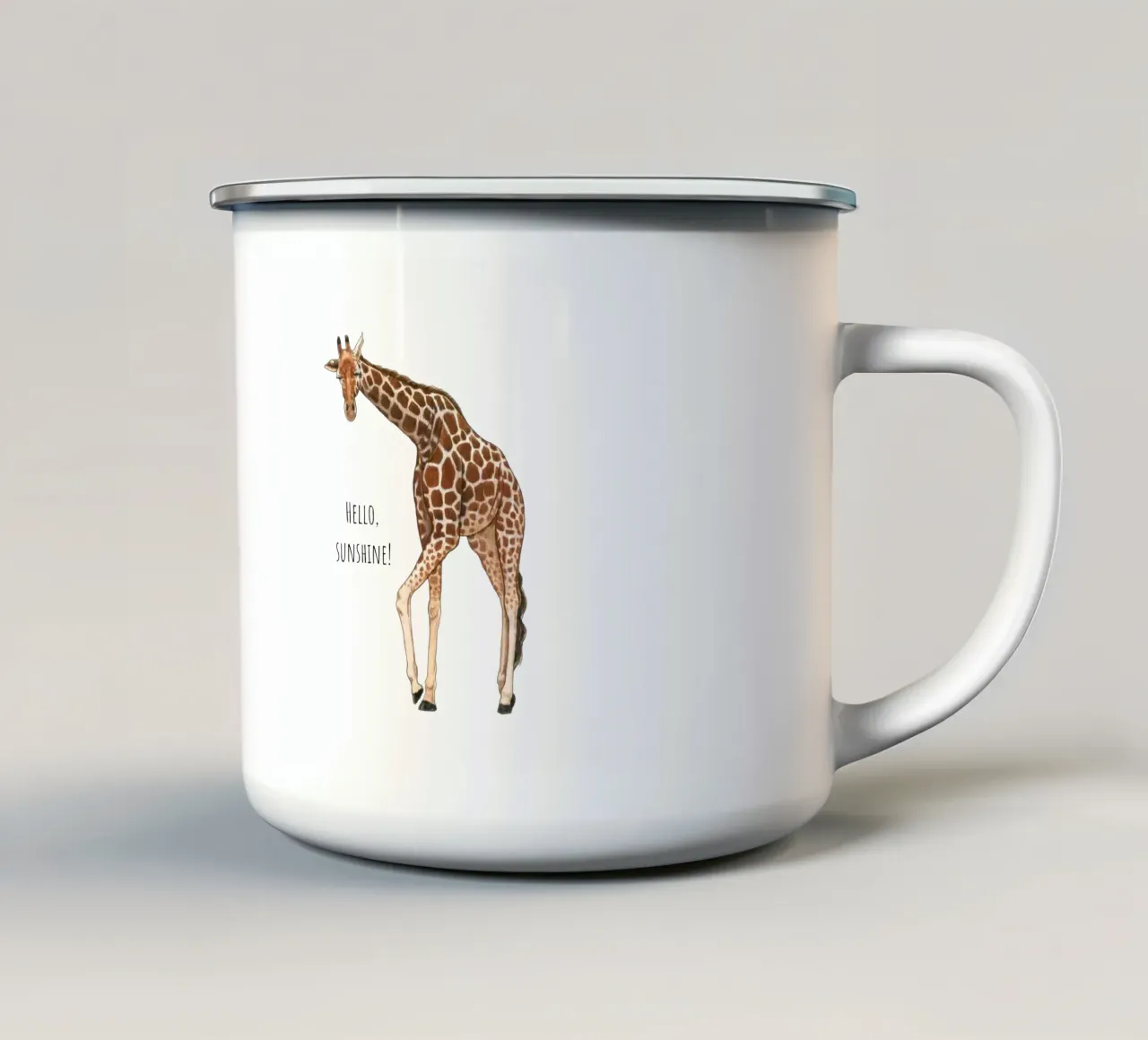 Ciao Sole tazza in smalto da Doodle Dreams Art