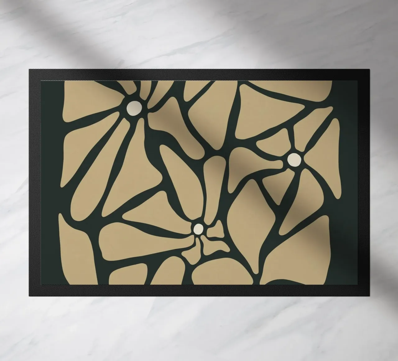 Fiori astratti beige retrò di metà secolo zerbino da This Wild Soul - Illustration