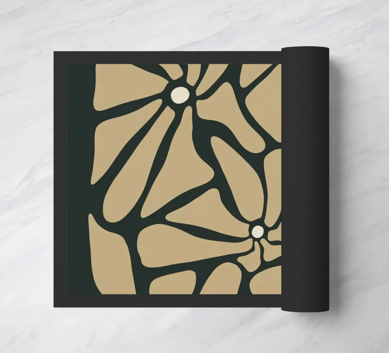 Fiori astratti beige retrò di metà secolo zerbino da This Wild Soul - Illustration