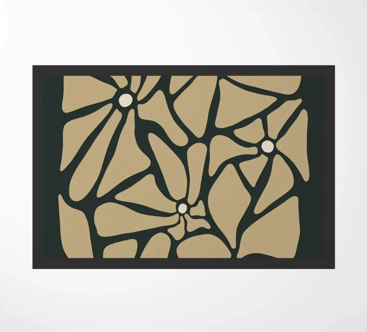 Fiori astratti beige retrò di metà secolo zerbino da This Wild Soul - Illustration
