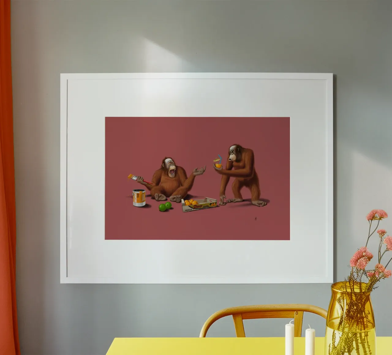 Orange Man (Colour) poster con telaio in plastica da Rob Art | Illustration