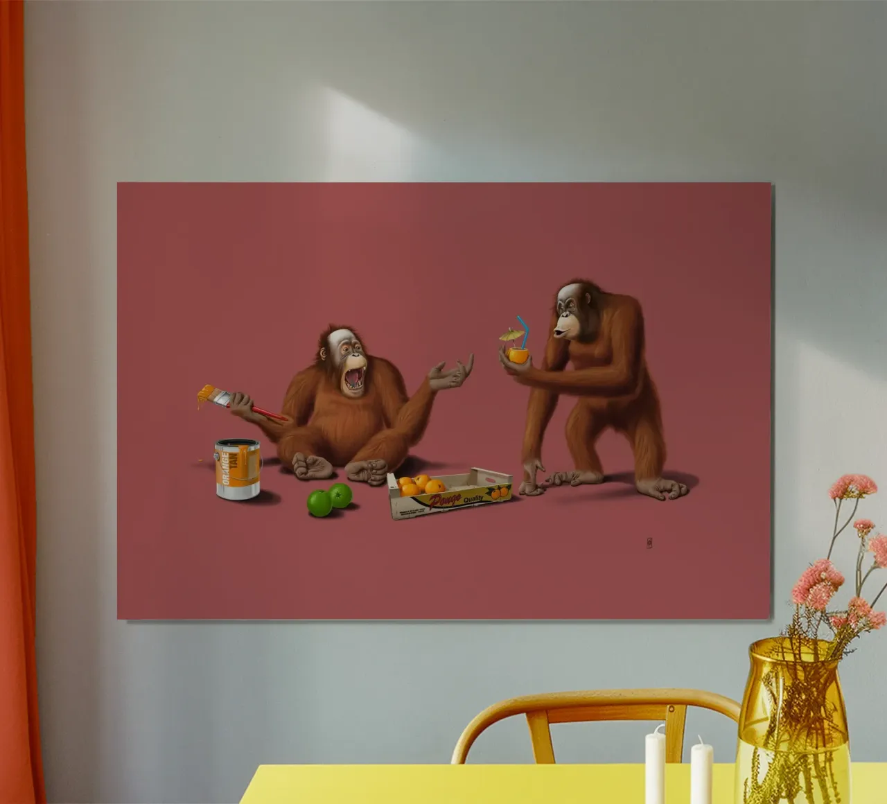 Orange Man (Colour) poster con telaio in plastica da Rob Art | Illustration