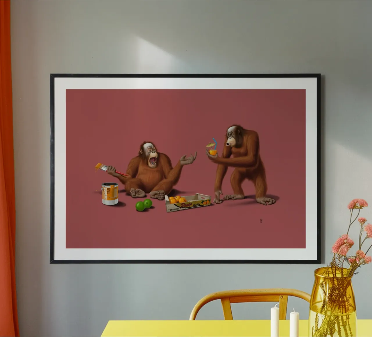 Orange Man (Colour) poster con telaio in plastica da Rob Art | Illustration