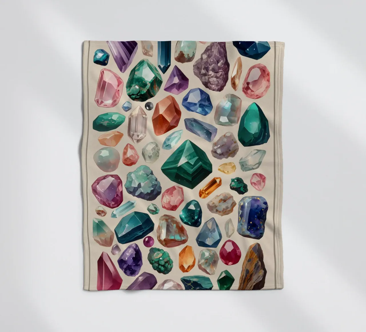Magische kristallen, mineralen en edelstenen fleecedeken van Eva Nev