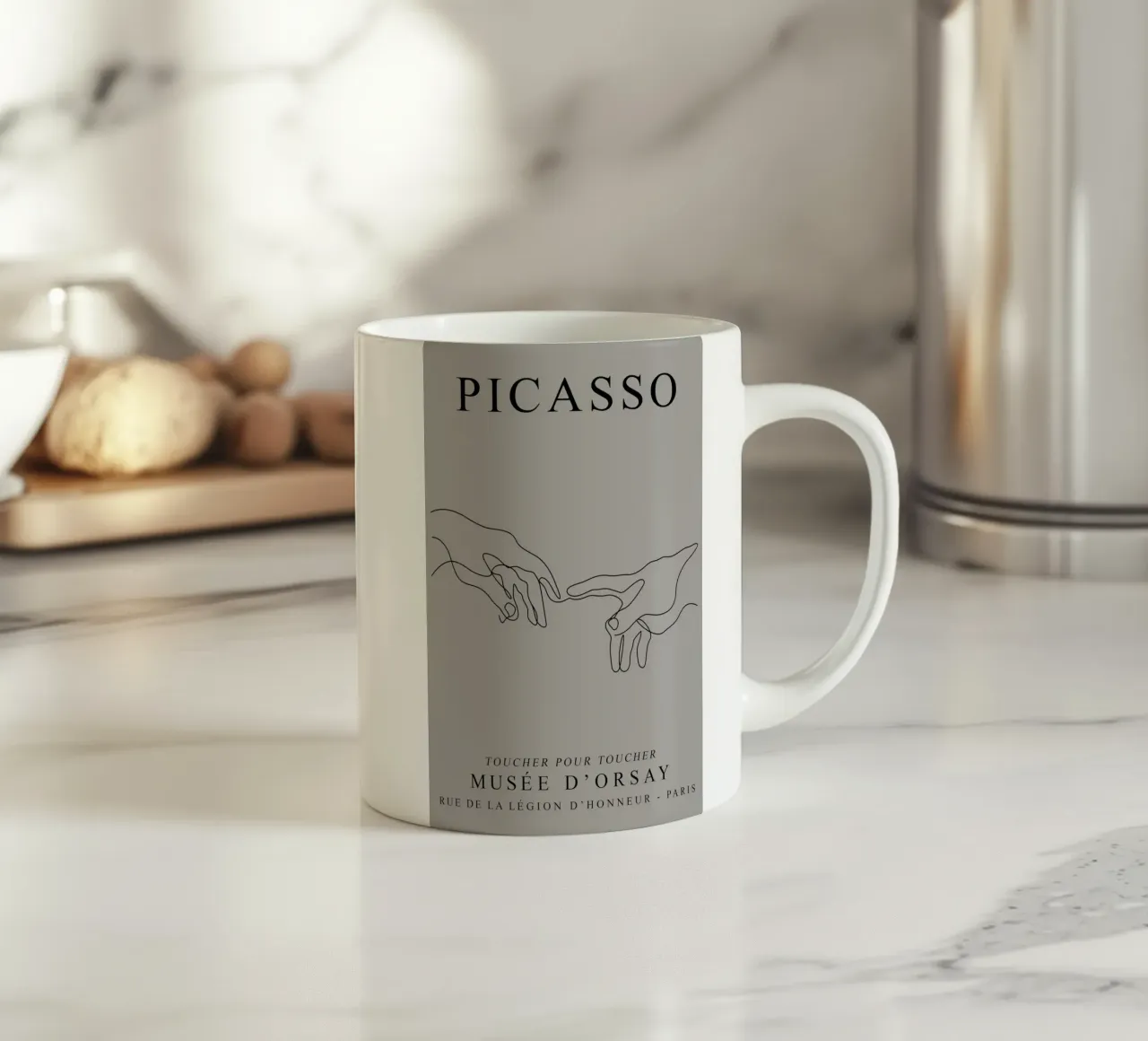 Lo schizzo di due mani di Pablo Picasso tazza in ceramica da eternal nino