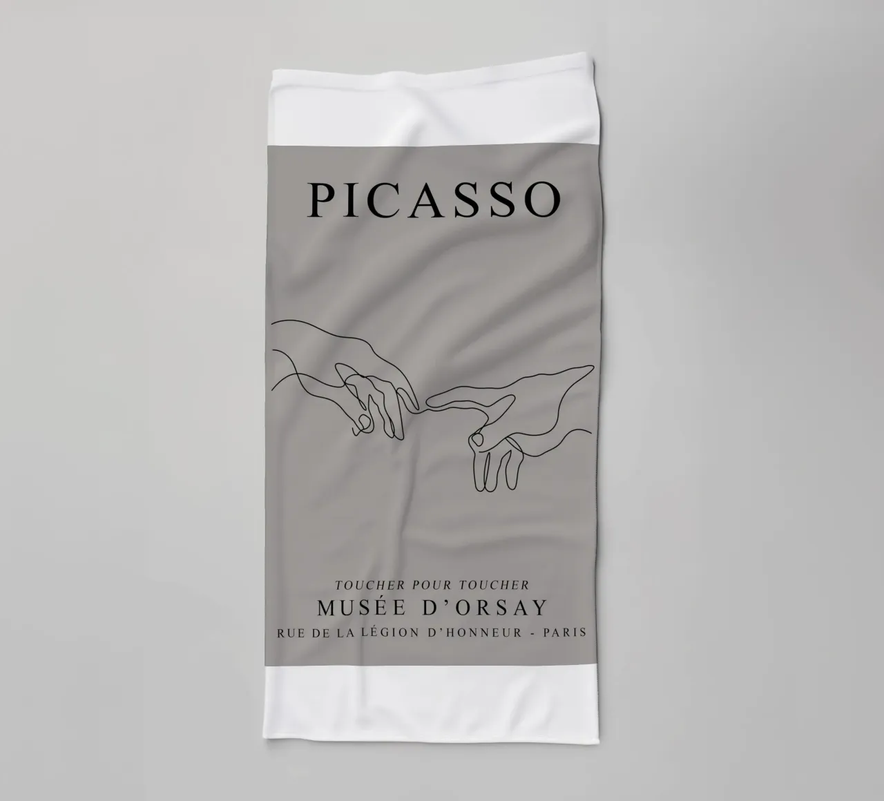 Pablo Picasso's Sketch of Two Hands towel by eternal nino