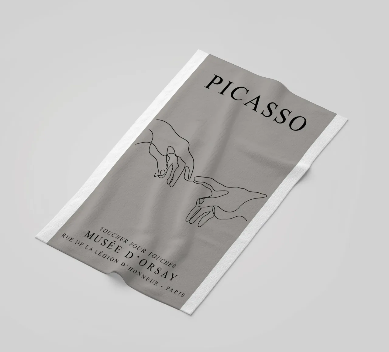 Lo schizzo di due mani di Pablo Picasso telo mare da eternal nino